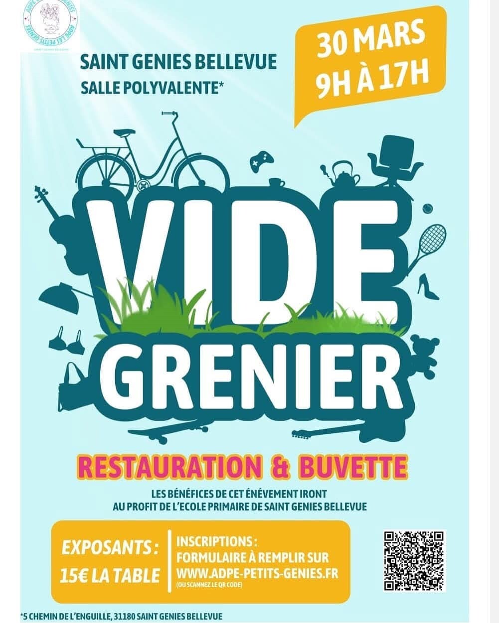 Affiche Vide grenier ADPE mars 2025