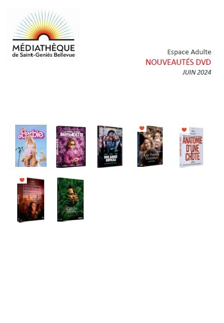 Espace Adulte Nouveautés DVD Juin 2024