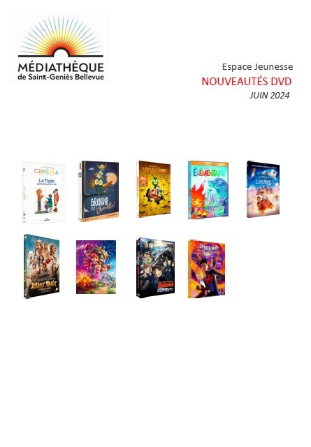 Espace Jeunesse Nouveautés DVD Juin 2024